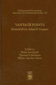 Cover of: Vantage points by edited by Blake Lee Spahr, Thomas F. Shannon and Wiljan van den Akker.
