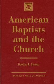 Cover of: American Baptists and the church