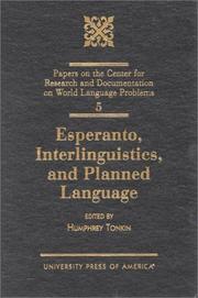 Cover of: Esperanto, Interlinguistics, and Planned Language, Volume 5