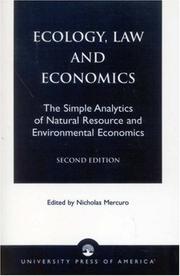 Cover of: Ecology, Law and Economics-2nd Edition by Nicholas Mercuro