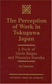 The perception of work in Tokugawa Japan by Eiji Takemura