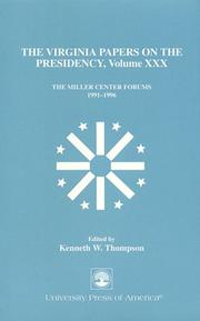 Cover of: The Virginia Papers on the Presidency--Volume XXX