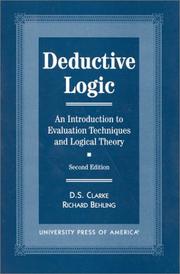 Deductive logic by D. S. Clarke
