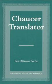 Cover of: Chaucer translator