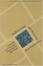 Cover of: Redistricting and minority representation by edited by David A. Bositis ; contributors, David A. Bositis ... [et al.].