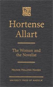 Cover of: Hortense Allart: the woman and the novelist