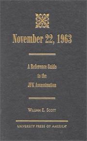 Cover of: November 22, 1963: a reference guide to the JFK assassination