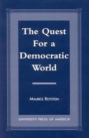 Cover of: The Quest for a Democratic World