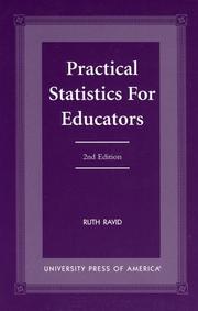 Cover of: Practical statistics for educators by Ruth Ravid