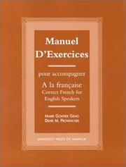 Cover of: Manuel d'exercices by Marie Gontier Geno, Denis M. Provencher