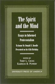 Cover of: The Spirit and the Mind by Cross Terry L.