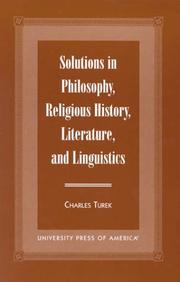 Cover of: Solutions in philosophy, religious history, literature, and linguistics