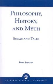 Cover of: Philosophy, history, and myth: essays and talks