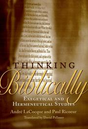 Cover of: Thinking biblically: exegetical and hermeneutical studies