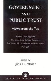 Cover of: Government and Public Trust: Views from the Top
