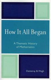 Front cover of How it All Began by Dattatray B. Wagh