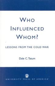 Cover of: Who influenced whom? by Dale C. Tatum