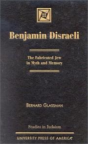 Cover of: Benjamin Disraeli: The Fabricated Jew in Myth and Memory (Studies in Judaism)
