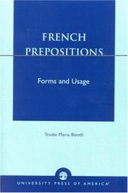 Cover of: French prepositions: forms and usage