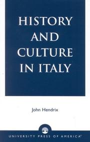 Cover of: History and culture in Italy