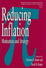 Cover of: Reducing inflation: motivation and strategy