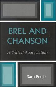 Cover of: Brel and chanson: a critical appreciation