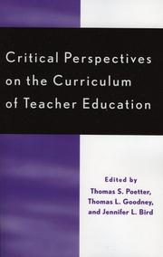 Cover of: Critical Perspectives on the Curriculum of Teacher Education
