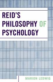 Cover of: Reid's Philosophy of Psychology by Marion Ledwig