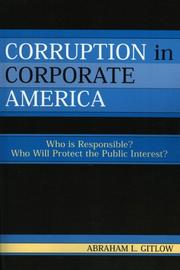 Cover of: Corruption in Corporate America by Abraham L. Gitlow