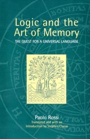 Cover of: Logic and the Art of Memory by Paolo Rossi, Paolo Rossi