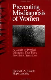 Cover of: Preventing misdiagnosis of women by Elizabeth A. Klonoff
