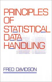 Cover of: Principles of statistical data handling