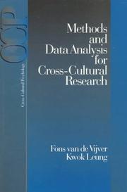 Cover of: Methods and data analysis for cross-cultural research / Fons van de Vijver, Kwok Leung. by Fons J. R. van de Vijver