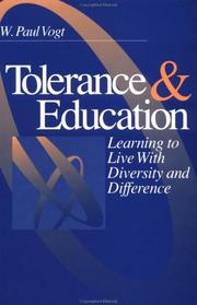 Cover of: Tolerance & education: learning to live with diversity and difference