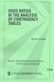 Odds ratios in the analysis of contingency tables by Tamás Rudas