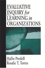 Cover of: Evaluative inquiry for learning in organizations by Hallie S. Preskill