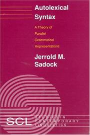 Cover of: Autolexical Syntax by Jerrold M. Sadock