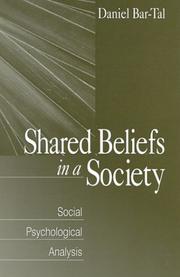 Cover of: Shared Beliefs in a Society by Daniel Bar-Tal