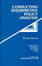 Cover of: Conducting Interpretive Policy Analysis (Qualitative Research Methods)