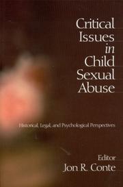 Cover of: Critical Issues in Child Sexual Abuse by Jon R. Conte