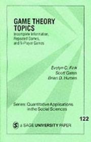 Cover of: Game theory topics by Evelyn C. Fink