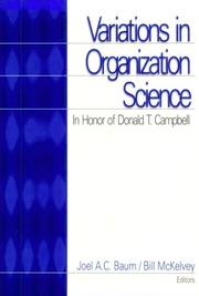Cover of: Variations in organization science: in honor of Donald T. Campbell