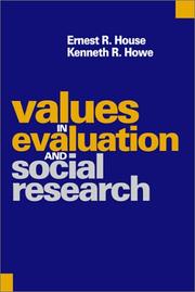 Cover of: Values in Evaluation and Social Research