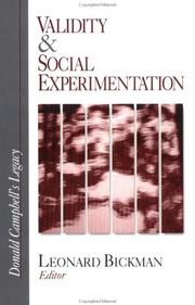 Cover of: Validity and Social Experimentation by Leonard Bickman