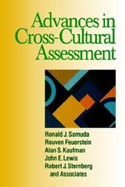 Cover of: Advances in cross-cultural assessment