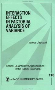 Cover of: Interaction effects in factorial analysis of variance
