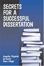 Cover of: Secrets for a successful dissertation