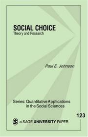 Cover of: Social choice by P. E. Johnson