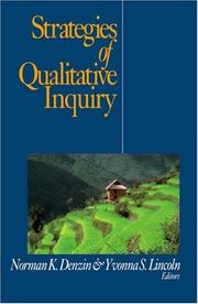 Cover of: Strategies of qualitative inquiry by Norman K. Denzin, Yvonna S. Lincoln, editors.
