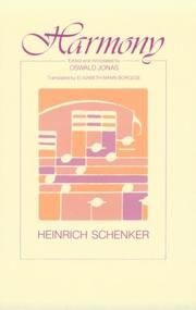 Cover of: Harmony by Heinrich Schenker